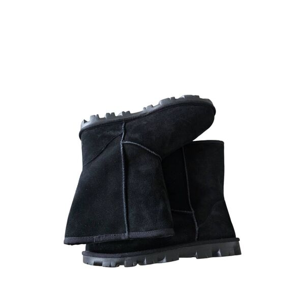 UGG Essential Booties Size 9 Black Shearling Uggplush Wool Foam Footbed - Picture 6 of 8